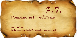 Pospischel Teónia névjegykártya